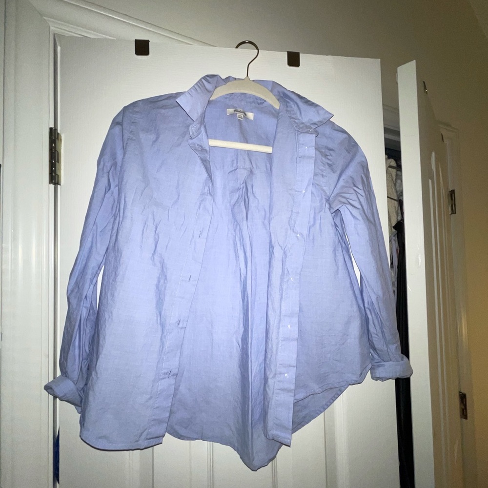 MADEWELL xxs blue button up (NEW)
